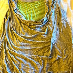 Woman’s, size 2x top. Gray with built in green pinstripe tank top. Elastic waist